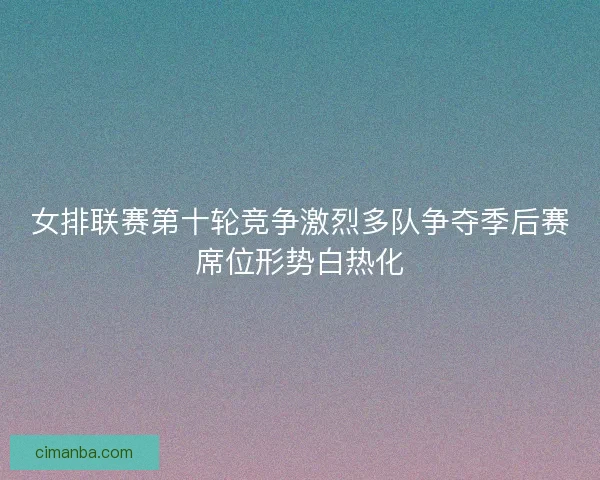 女排联赛第十轮竞争激烈多队争夺季后赛席位形势白热化 女排联赛第十轮竞争激烈多队争夺季后赛席位形势白热化